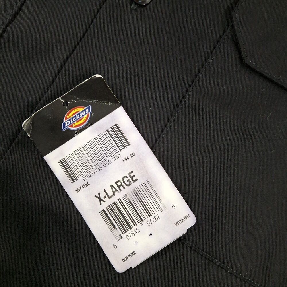 Dickies Fireball Whisky Button Up Shirt Black Mens Xl Short Sleeve - Picture 5 of 8